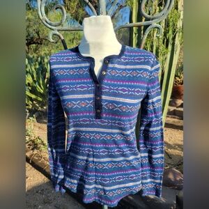 Petite Western Vintage Henley Top